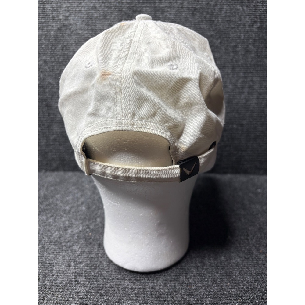 Callaway Golf Hat Cream White Embroidered Logo Adjustable Strap Back Cotton Cap - Picture 5 of 10